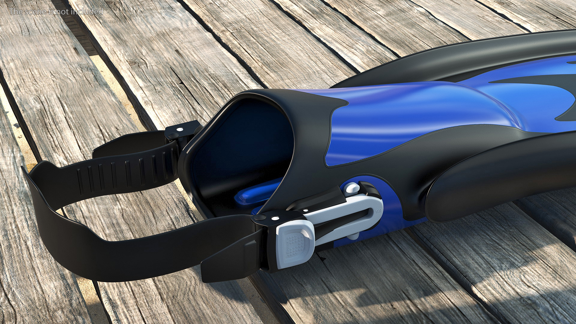 3D Twin Jet Open Heel Split Fin Blue model