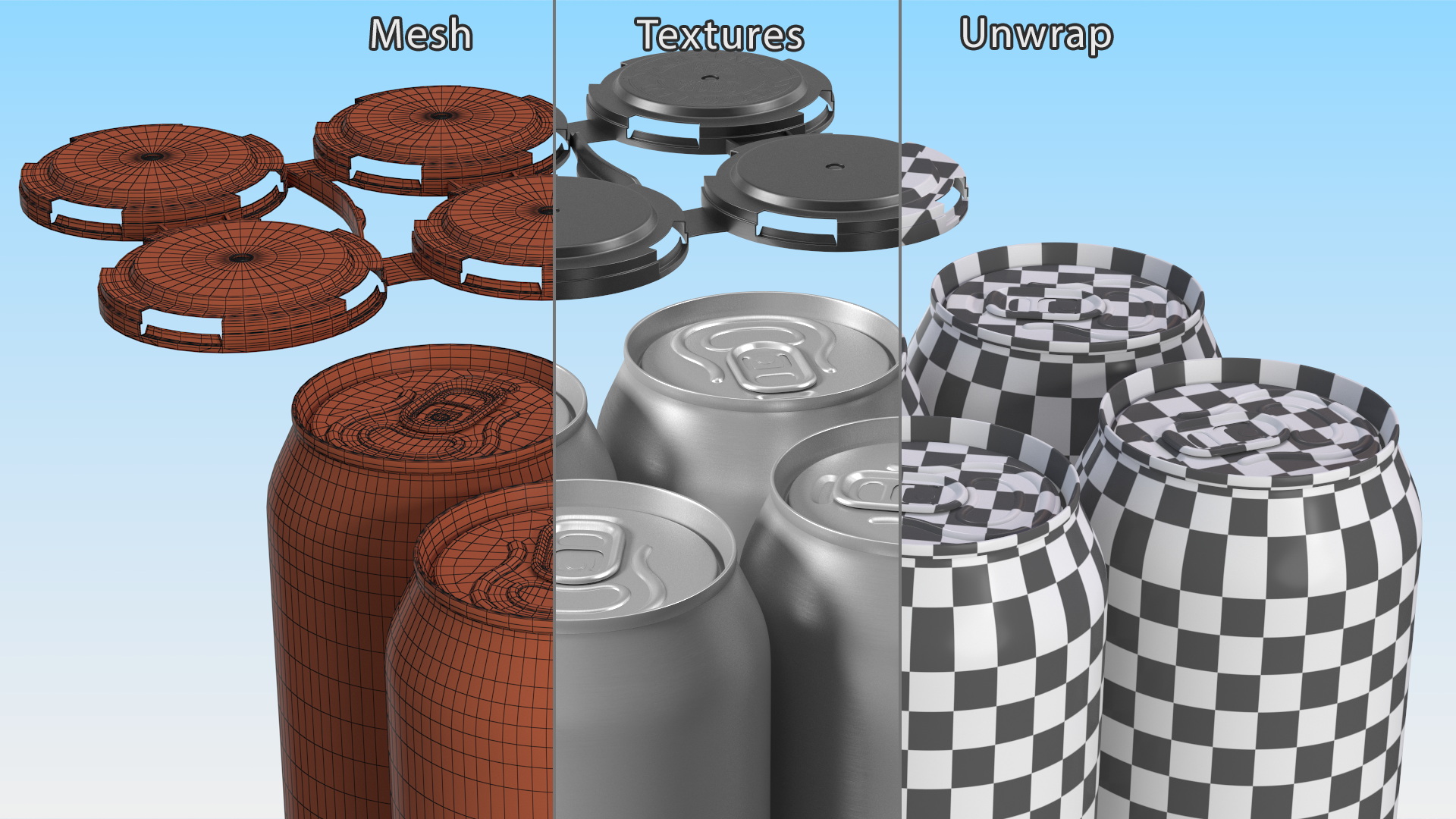 3D Plastic HDPE 6 Pack Beer Can Carrier