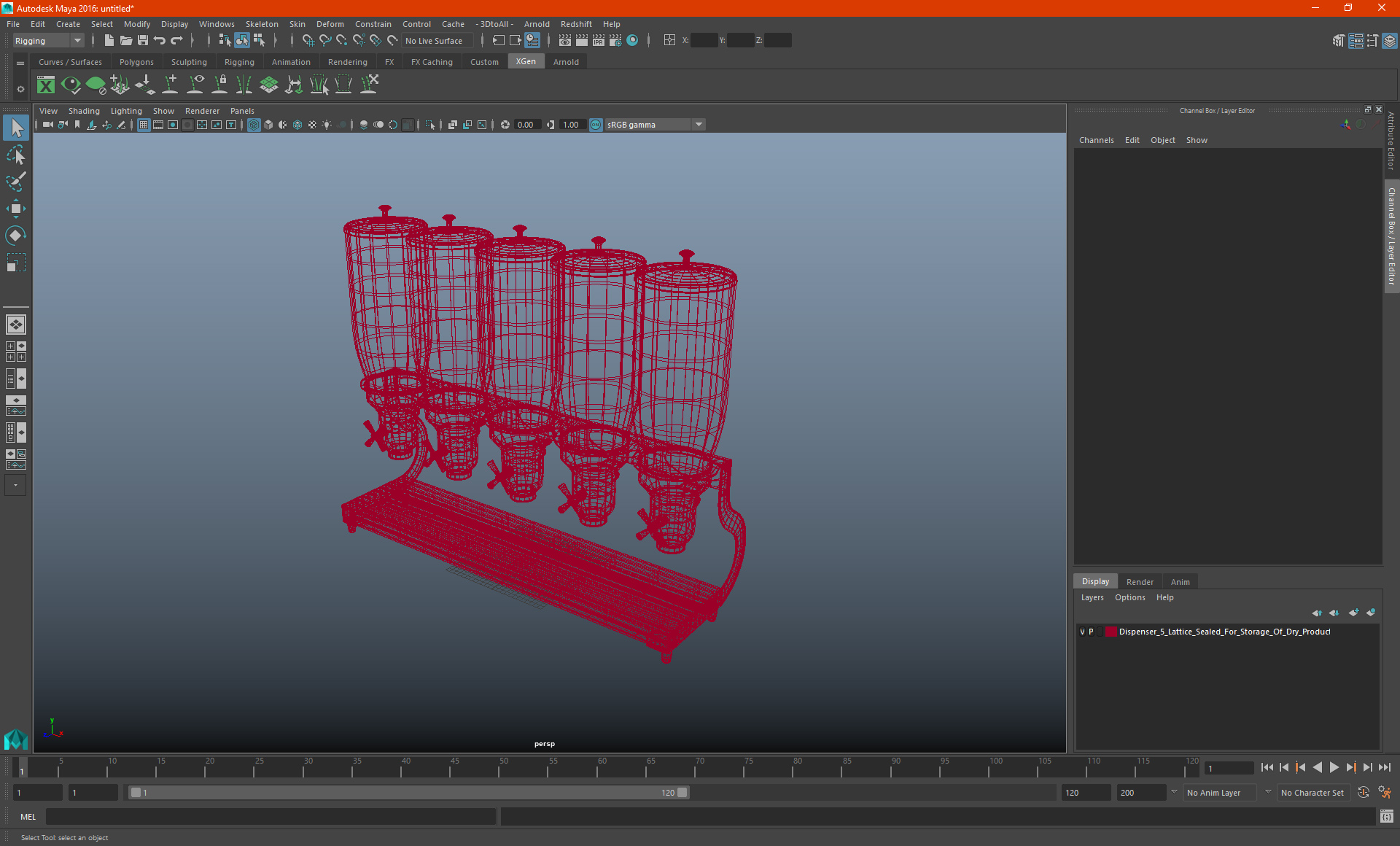 Dispenser 5-Lattice Sealed For Storage Of Dry Products 3D model