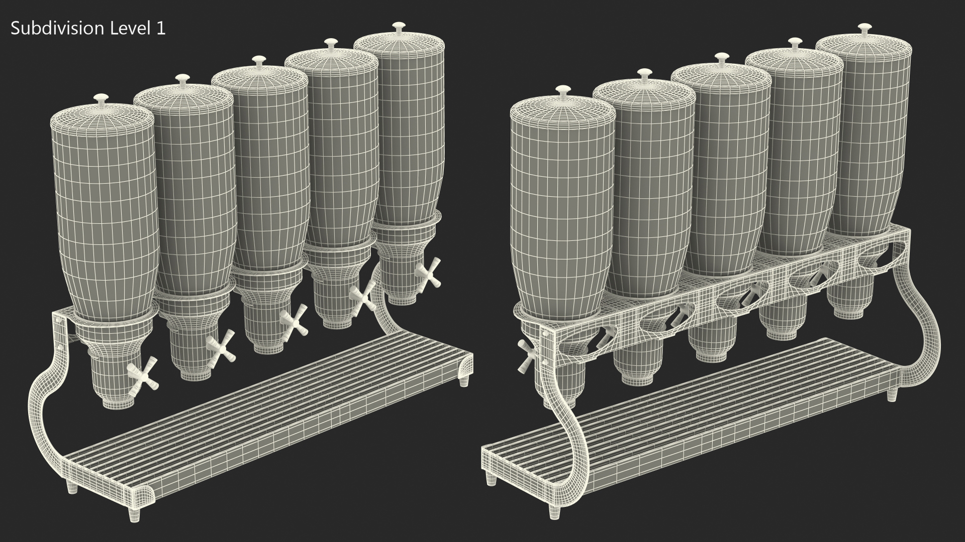 Dispenser 5-Lattice Sealed For Storage Of Dry Products 3D model