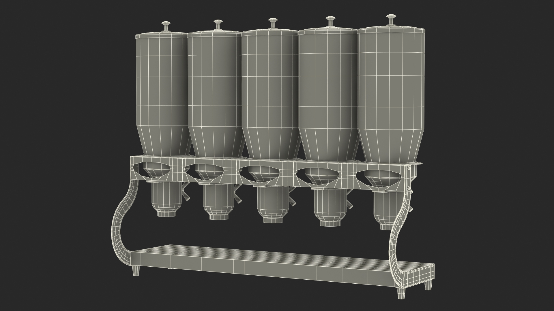 Dispenser 5-Lattice Sealed For Storage Of Dry Products 3D model