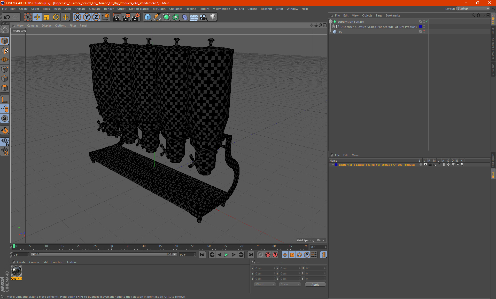 Dispenser 5-Lattice Sealed For Storage Of Dry Products 3D model