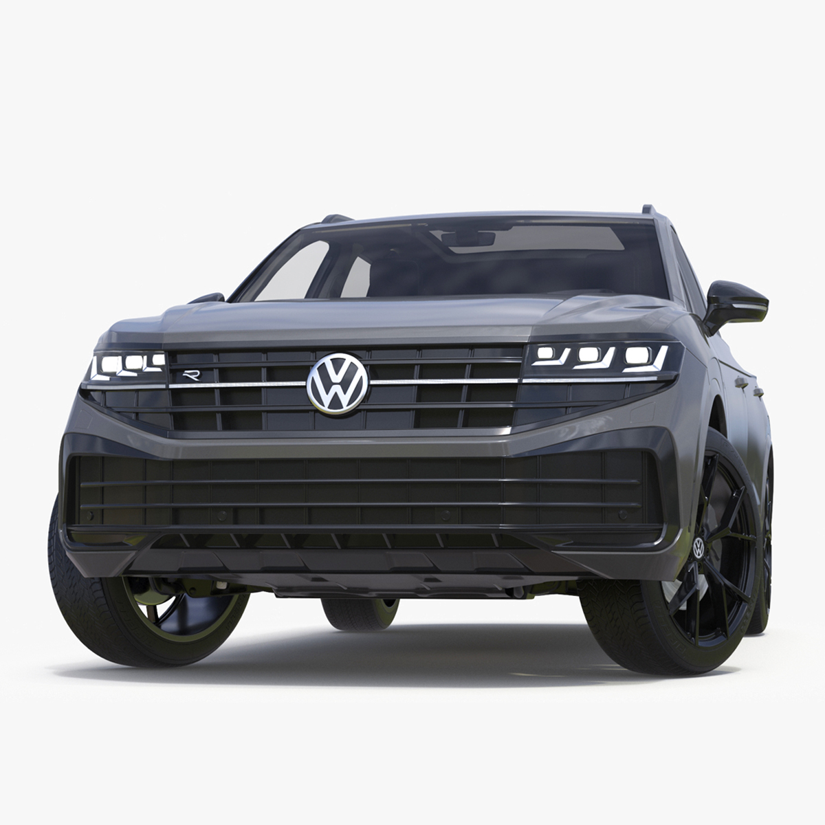 3D model Volkswagen Touareg 2024 Grey Lights On Rigged