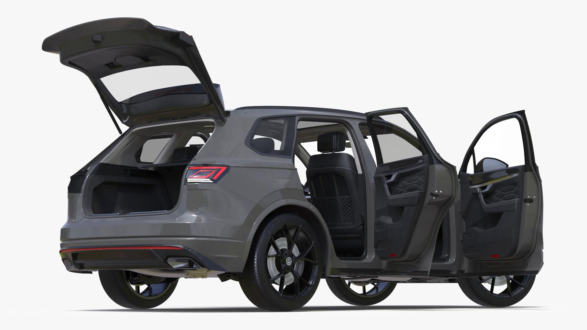 3D model Volkswagen Touareg 2024 Grey Lights On Rigged