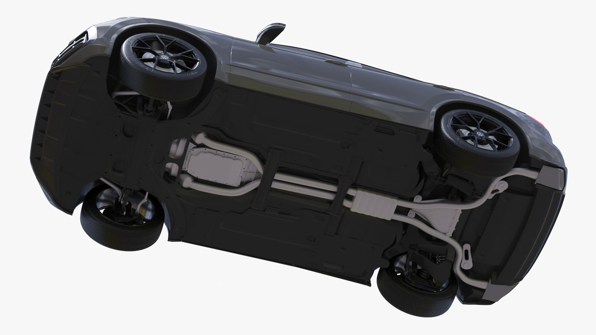 3D model Volkswagen Touareg 2024 Grey Lights On Rigged