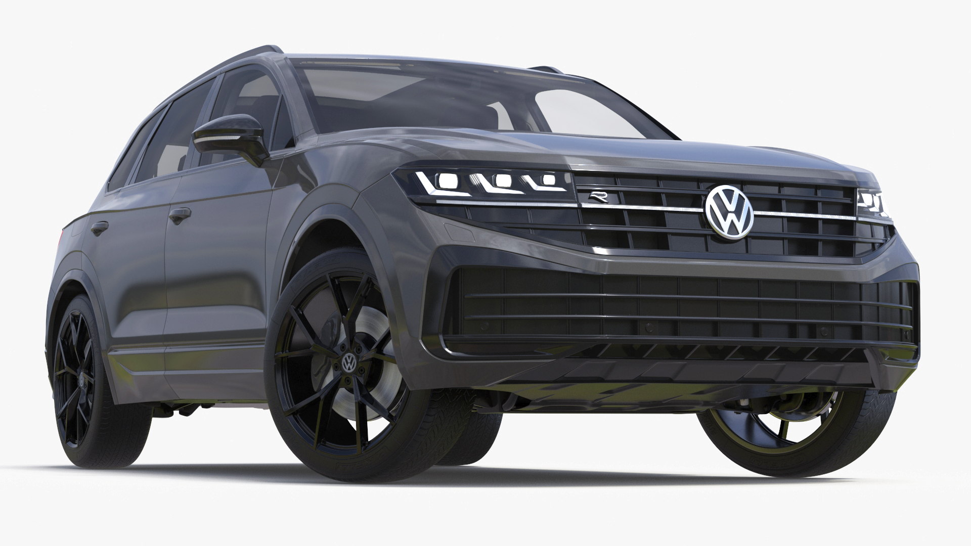 3D model Volkswagen Touareg 2024 Grey Lights On Rigged