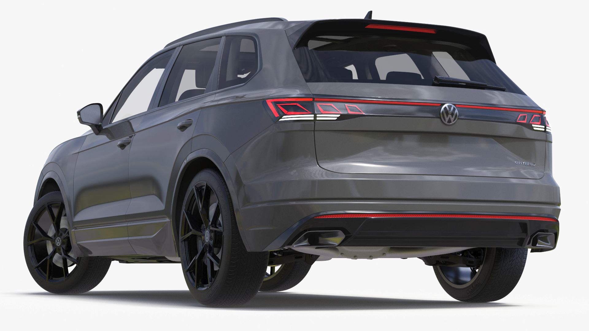 3D model Volkswagen Touareg 2024 Grey Lights On Rigged