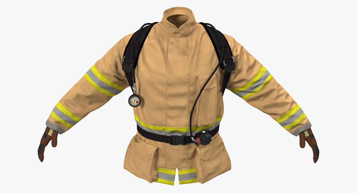 3D US Firefighter Rigged