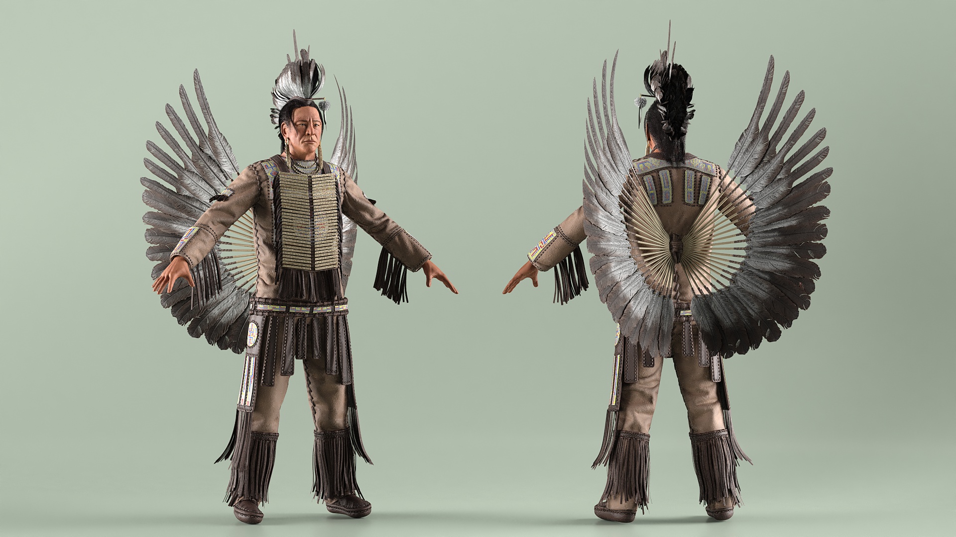 American Indian A-Pose 3D