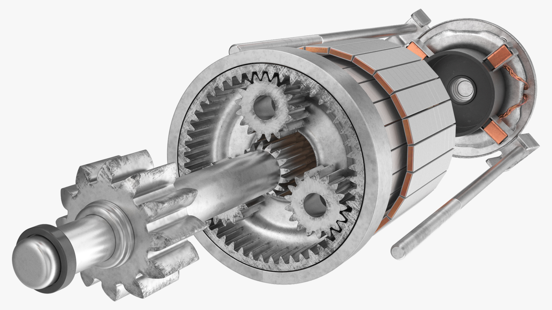 Automotive Starter Motor with Solenoid, view 5
