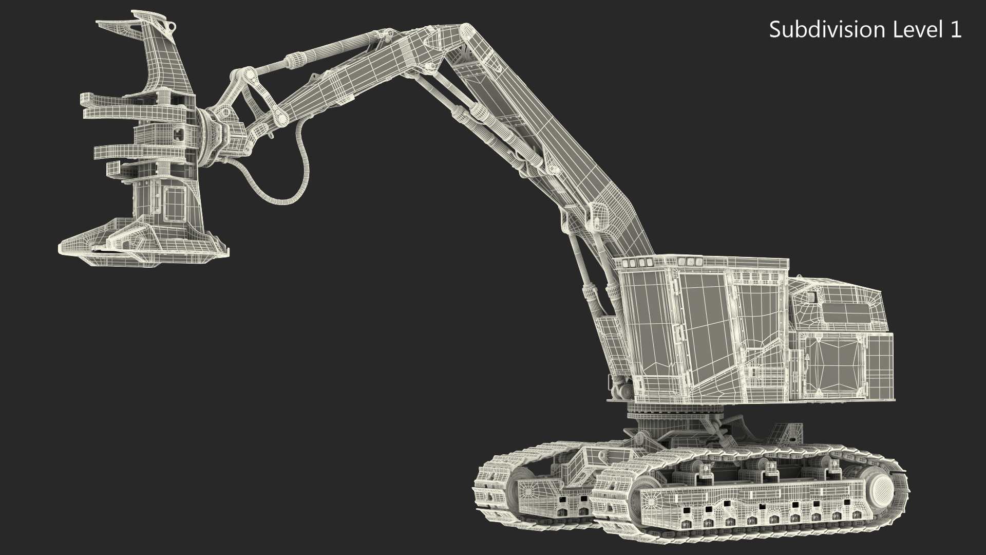 Tigercat 855D Tracked Feller Buncher Dirty 3D