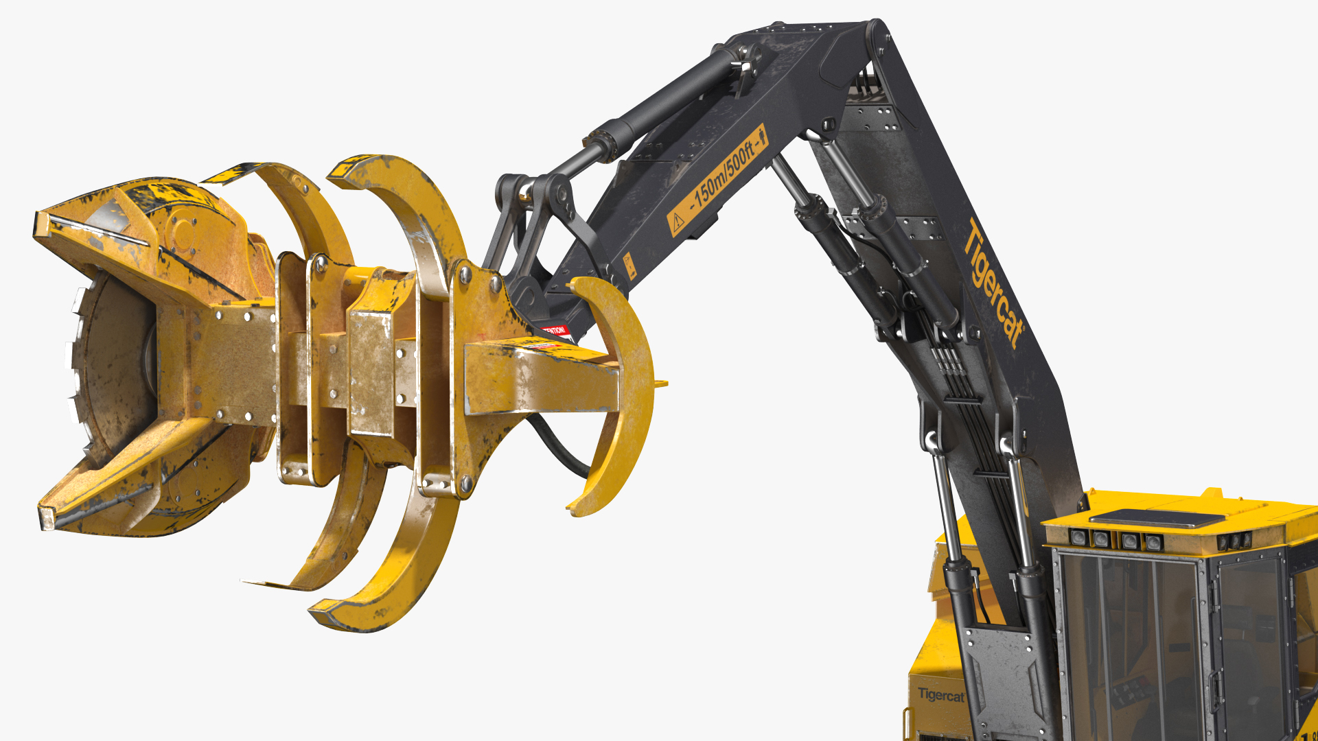Tigercat 855D Tracked Feller Buncher Dirty 3D