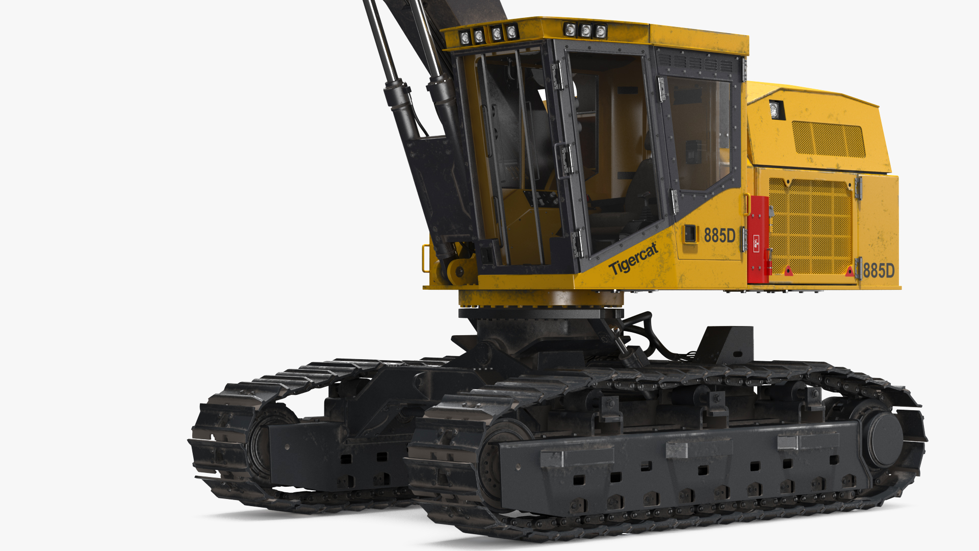 Tigercat 855D Tracked Feller Buncher Dirty 3D