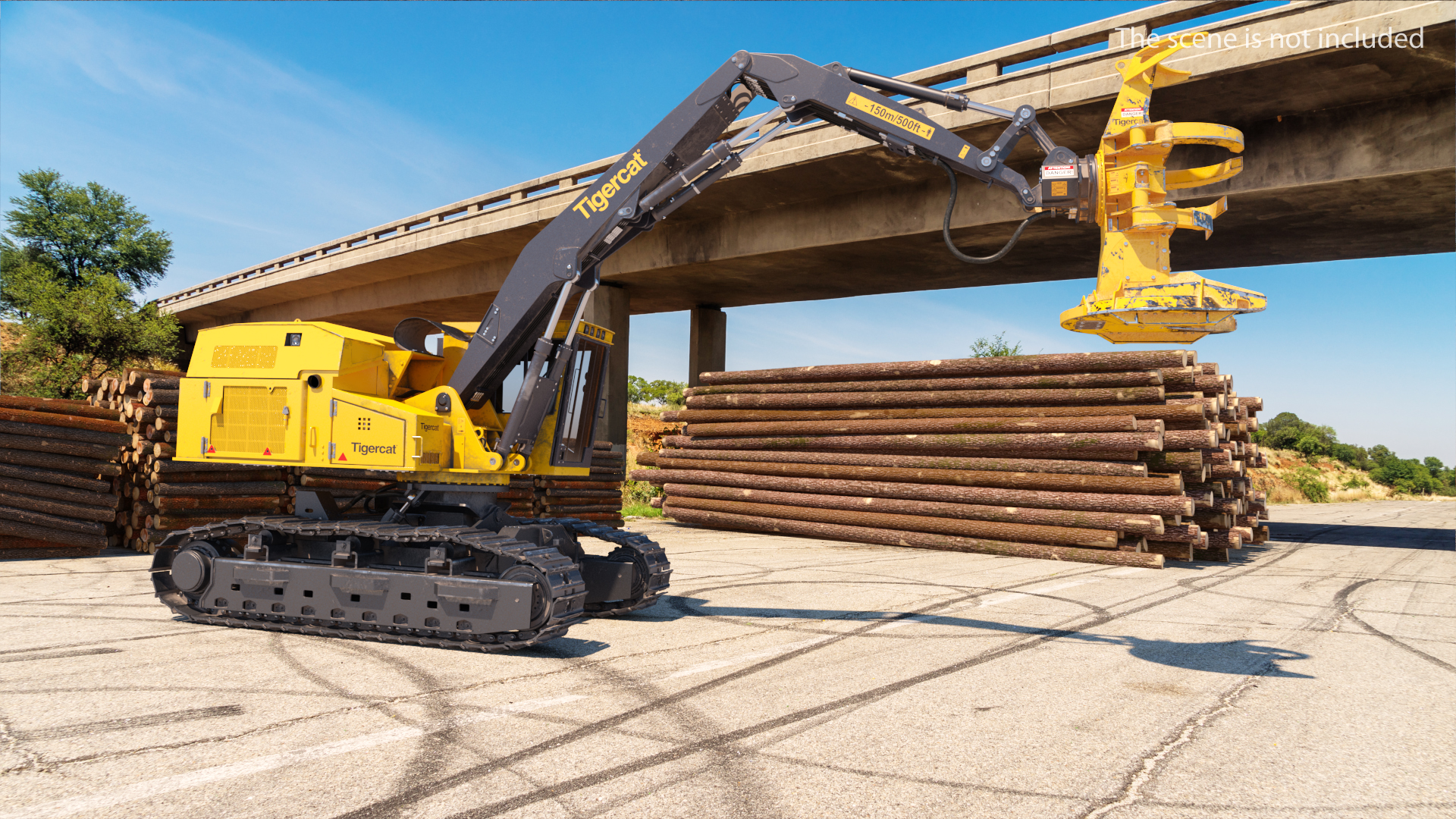 Tigercat 855D Tracked Feller Buncher Dirty 3D