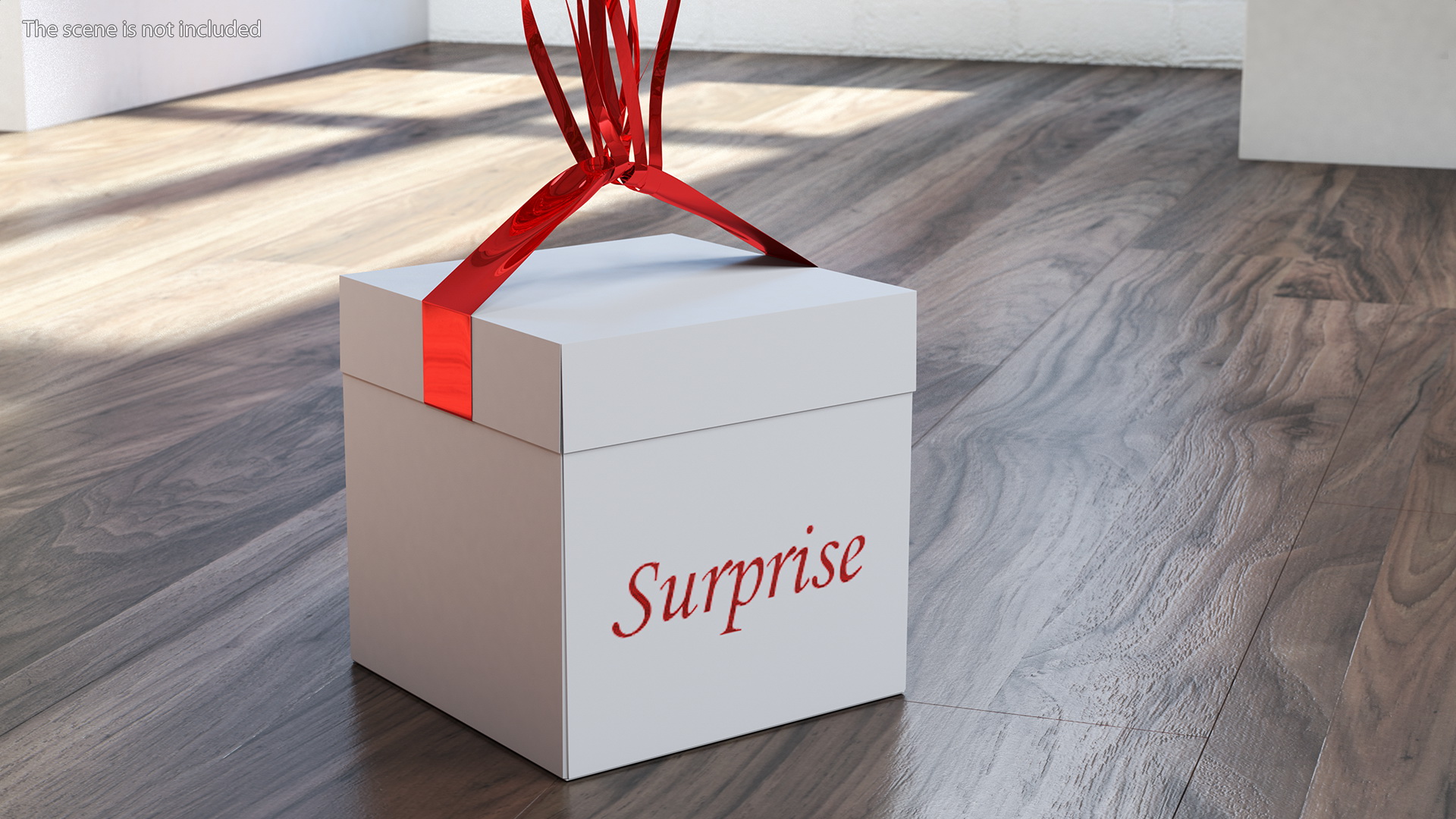 3D Star Shaped Red Balloons Tied to Gift Box