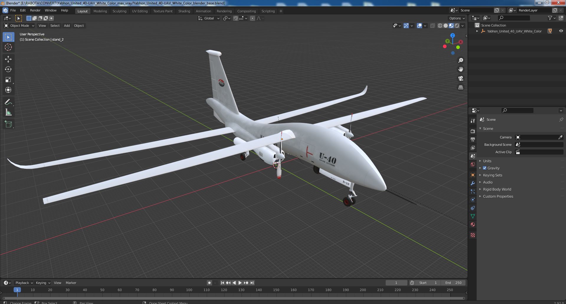 Yabhon United 40-UAV White Color 3D