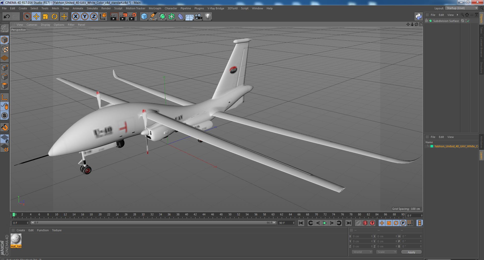 Yabhon United 40-UAV White Color 3D