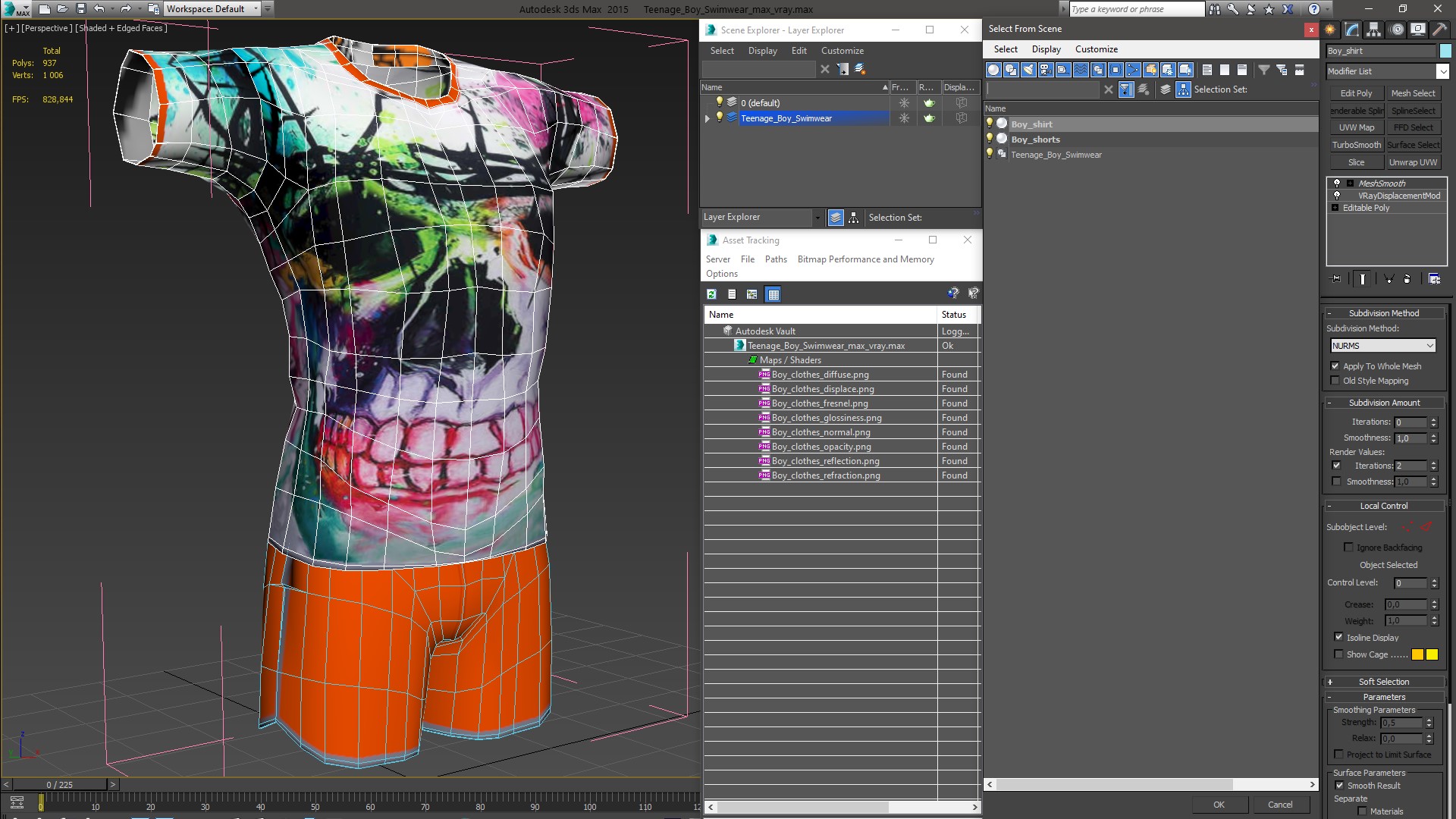 3D model Teenage Boy Swimwear
