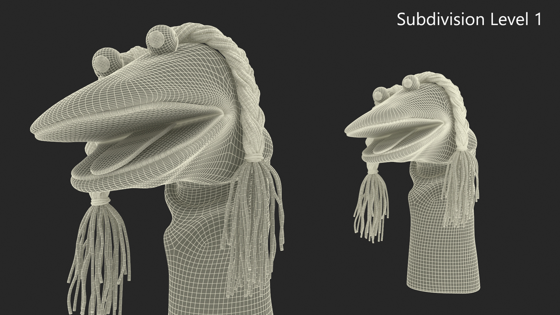 Character Hand Puppet Striped Girl Surprised Pose 3D model