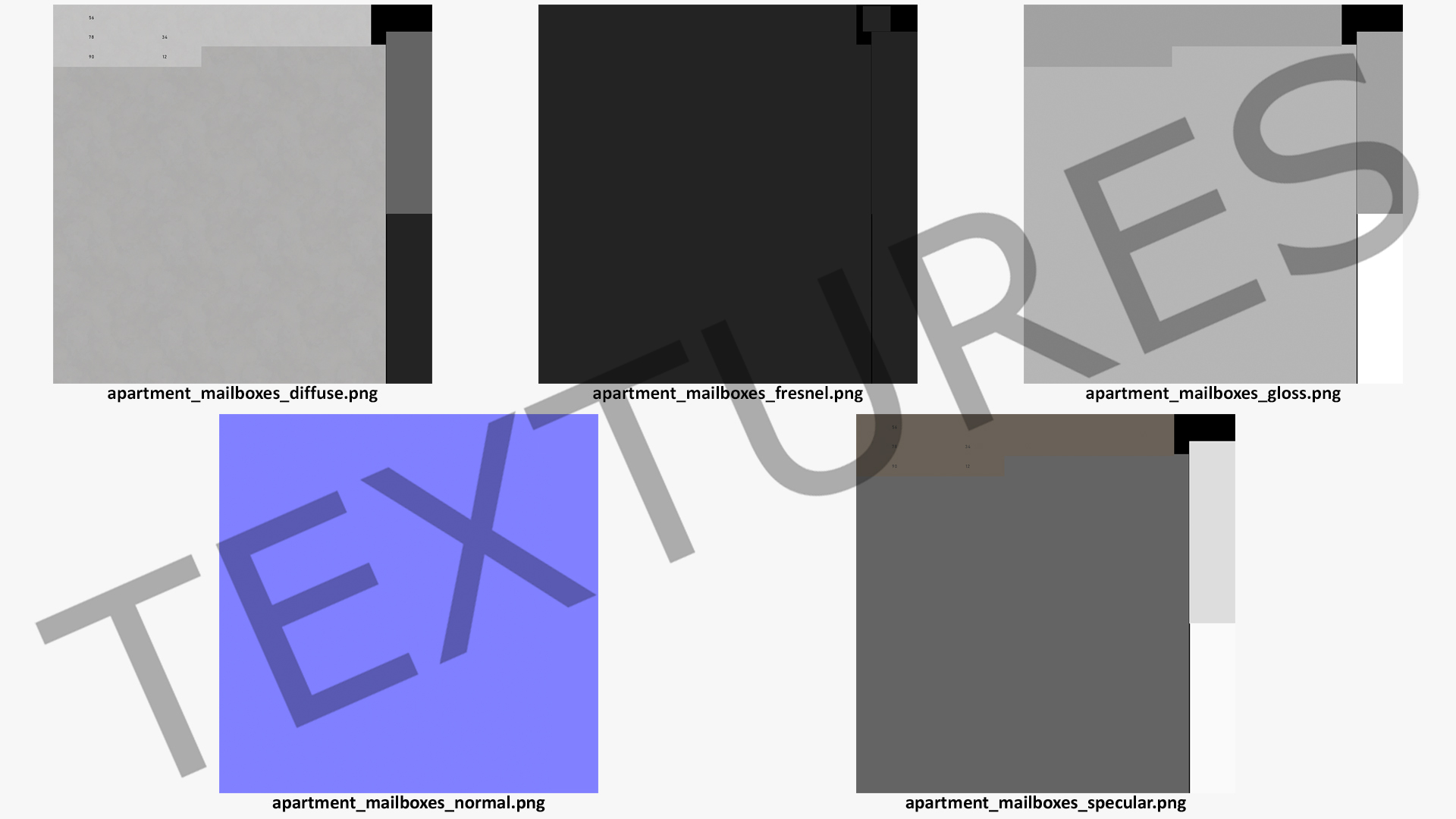 Apartment Mailboxes Grey 3D model