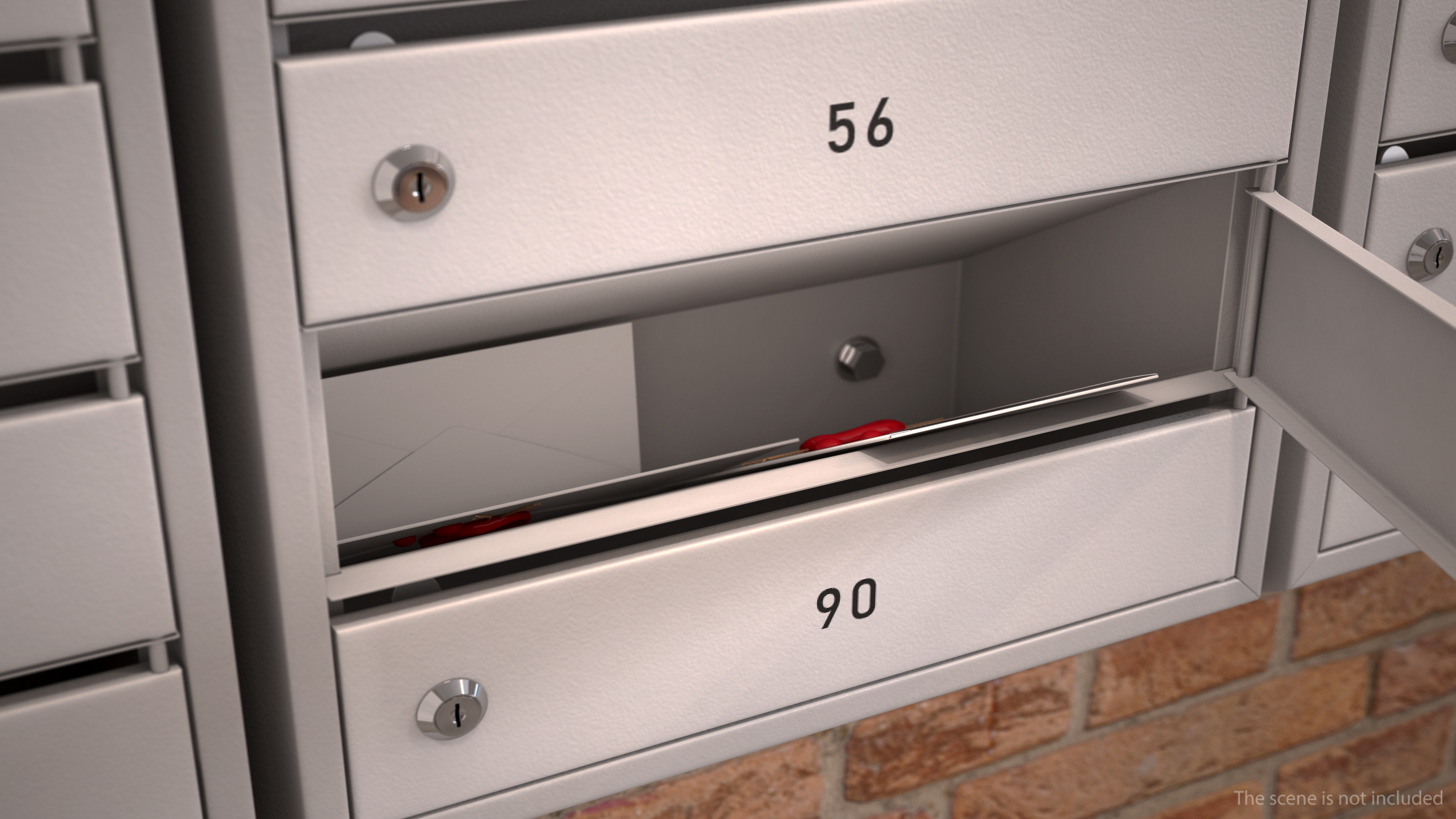 Apartment Mailboxes Grey 3D model