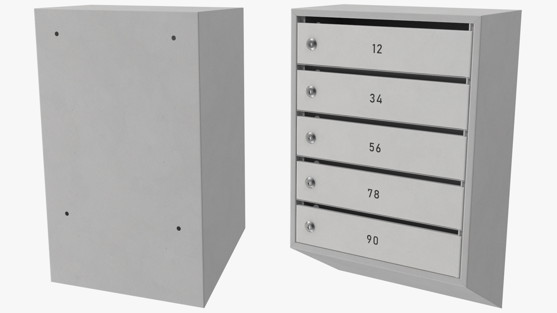 Apartment Mailboxes Grey 3D model