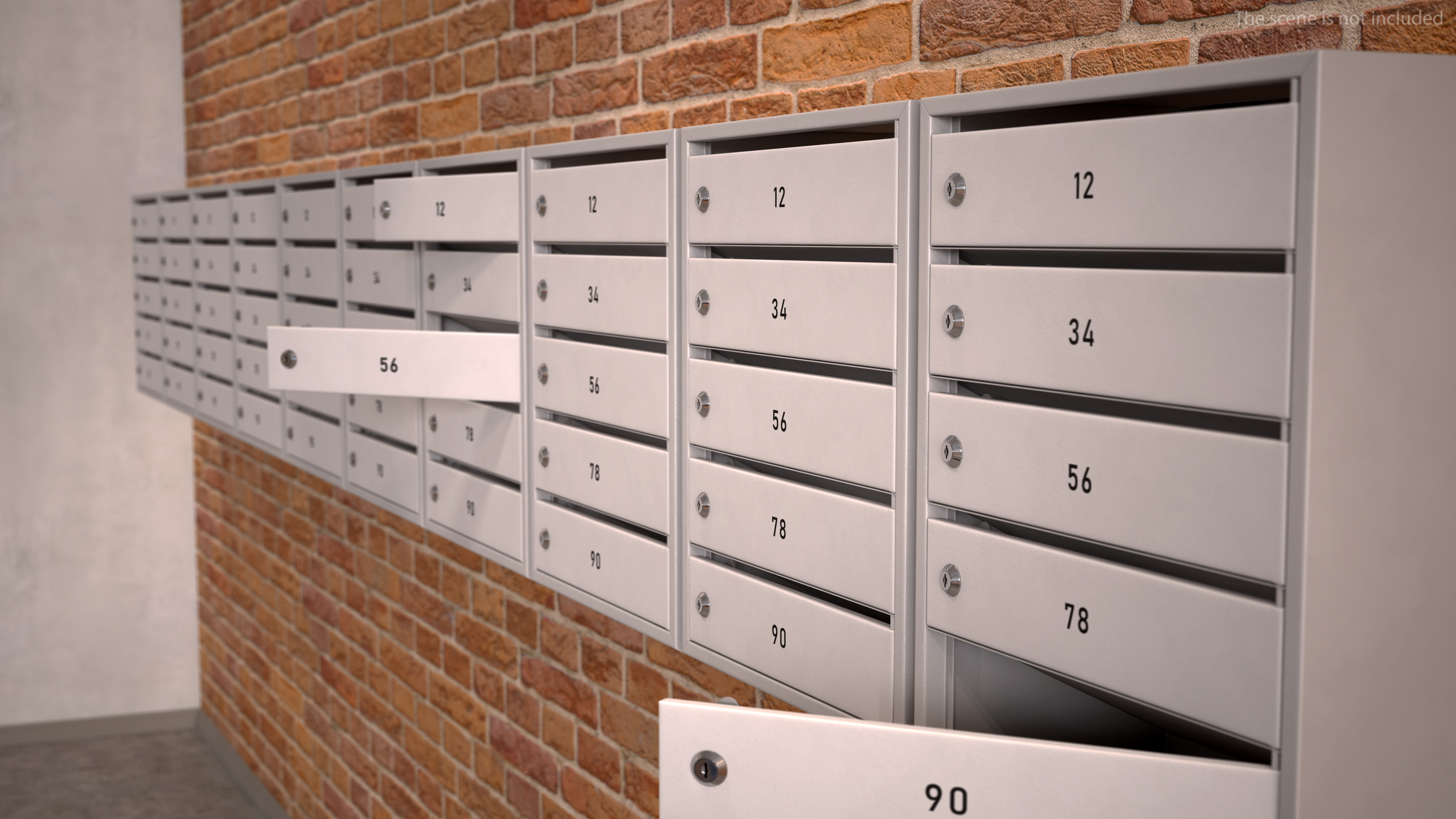 Apartment Mailboxes Grey 3D model