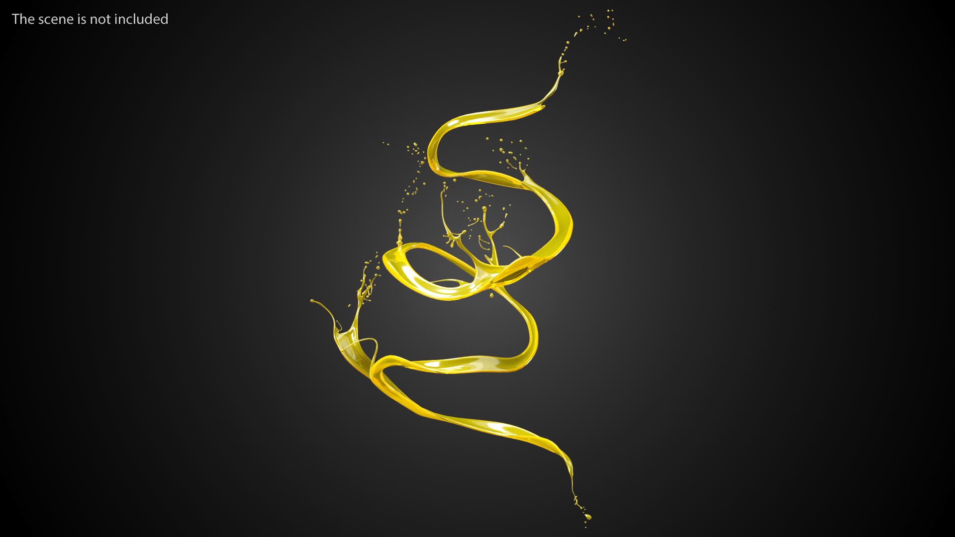 3D model Abstract Liquid Splash Orange Juice