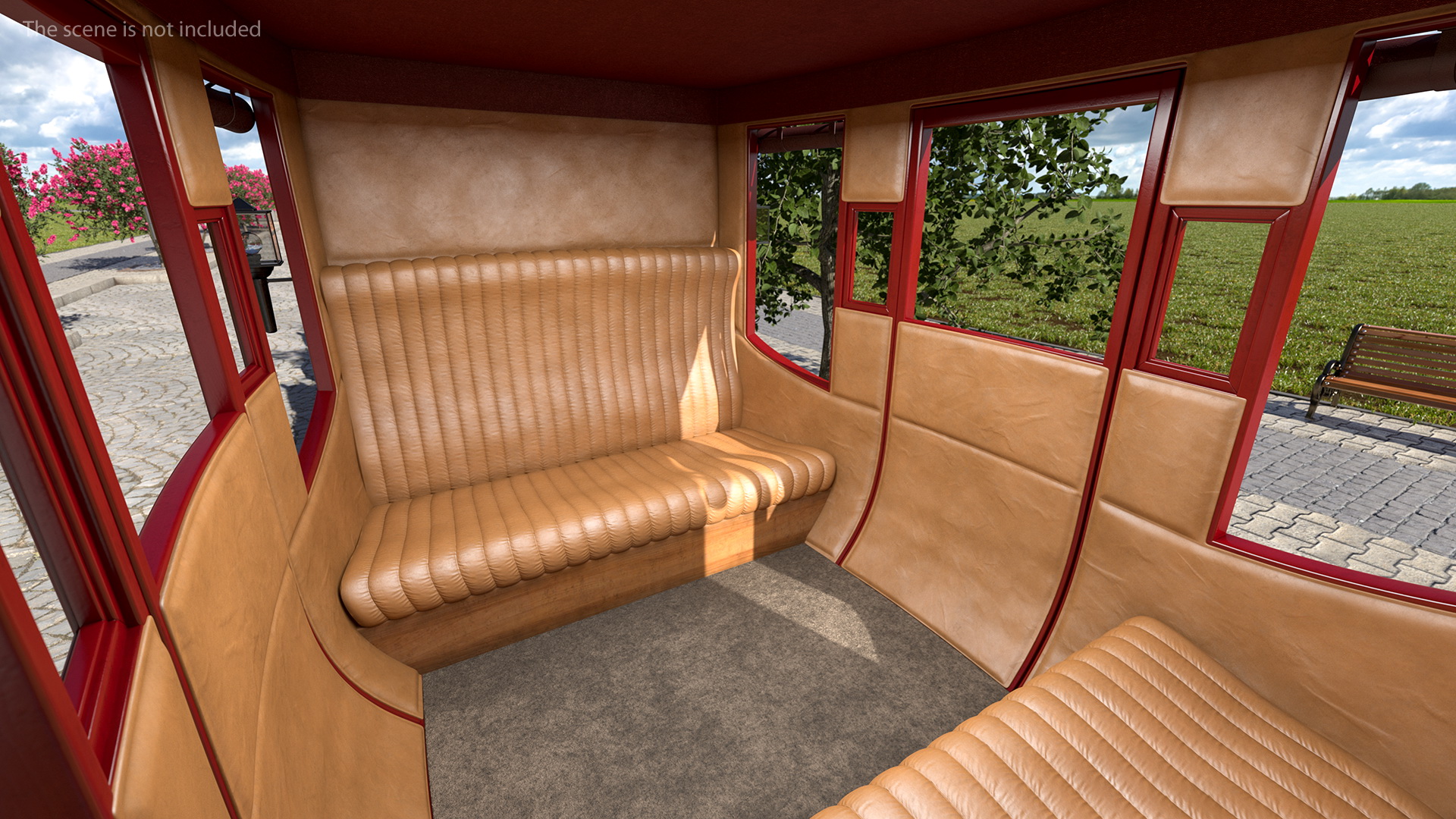 Four Horses with Stagecoach 3D