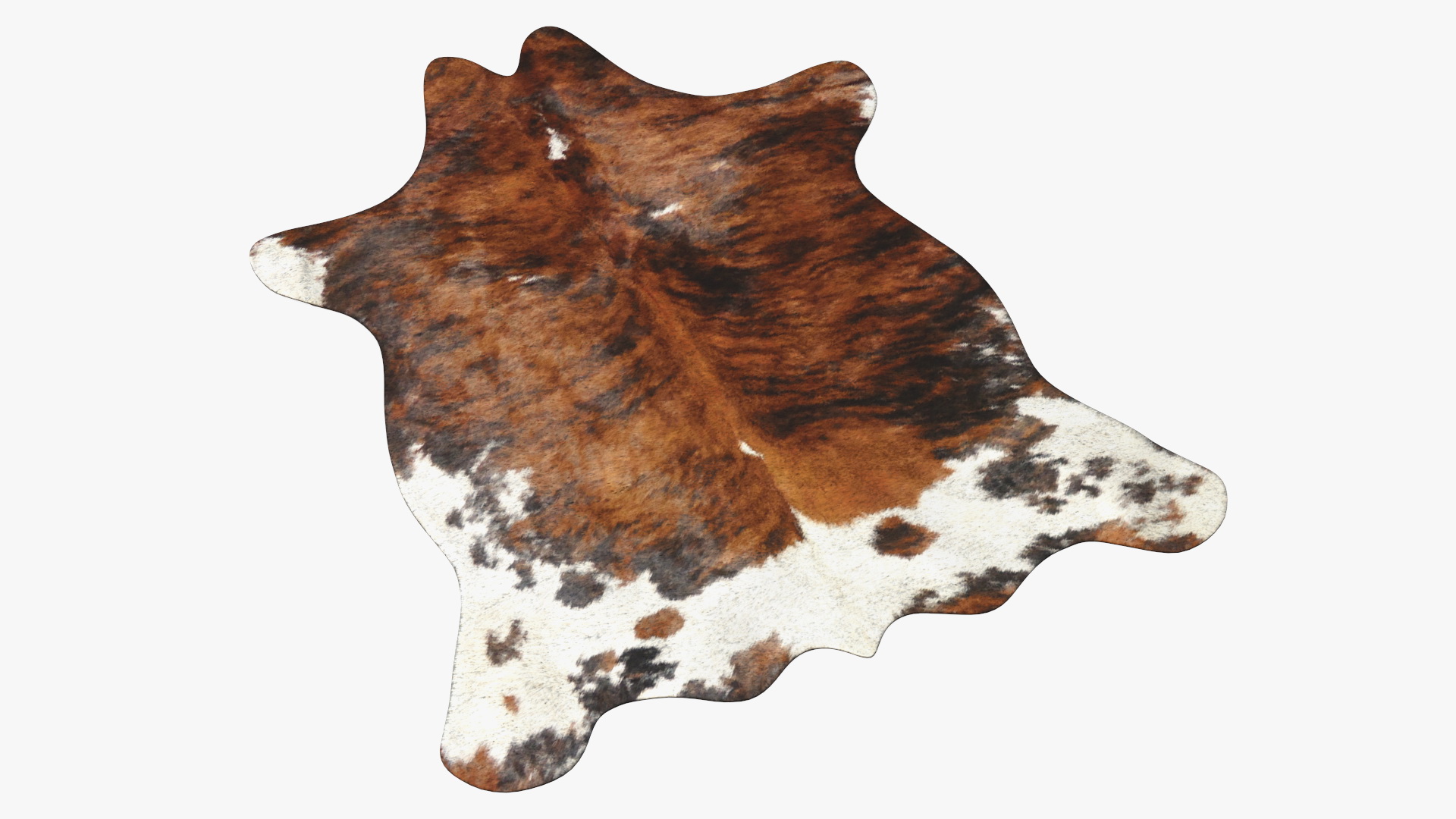 3D Cowhide Rug Light Brown and White model