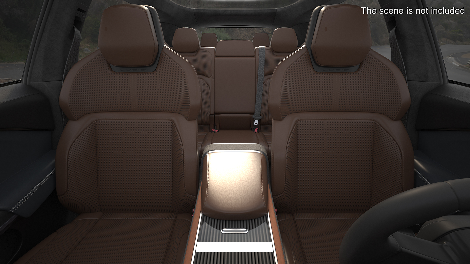 3D Modern Electric SUV Generic Black Lights Off Rigged