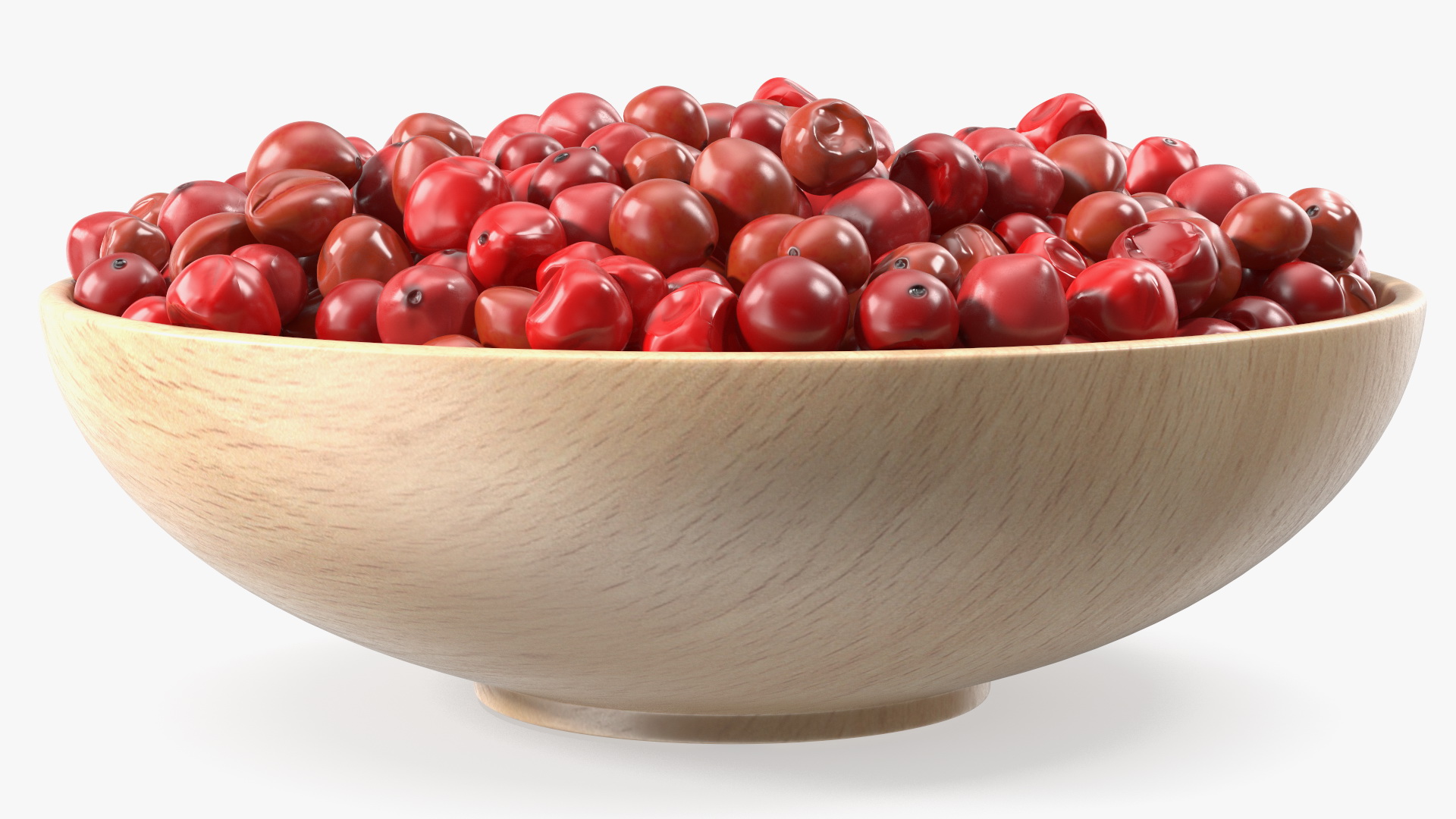 3D model Red Dried Peppercorn in Wooden Bowl