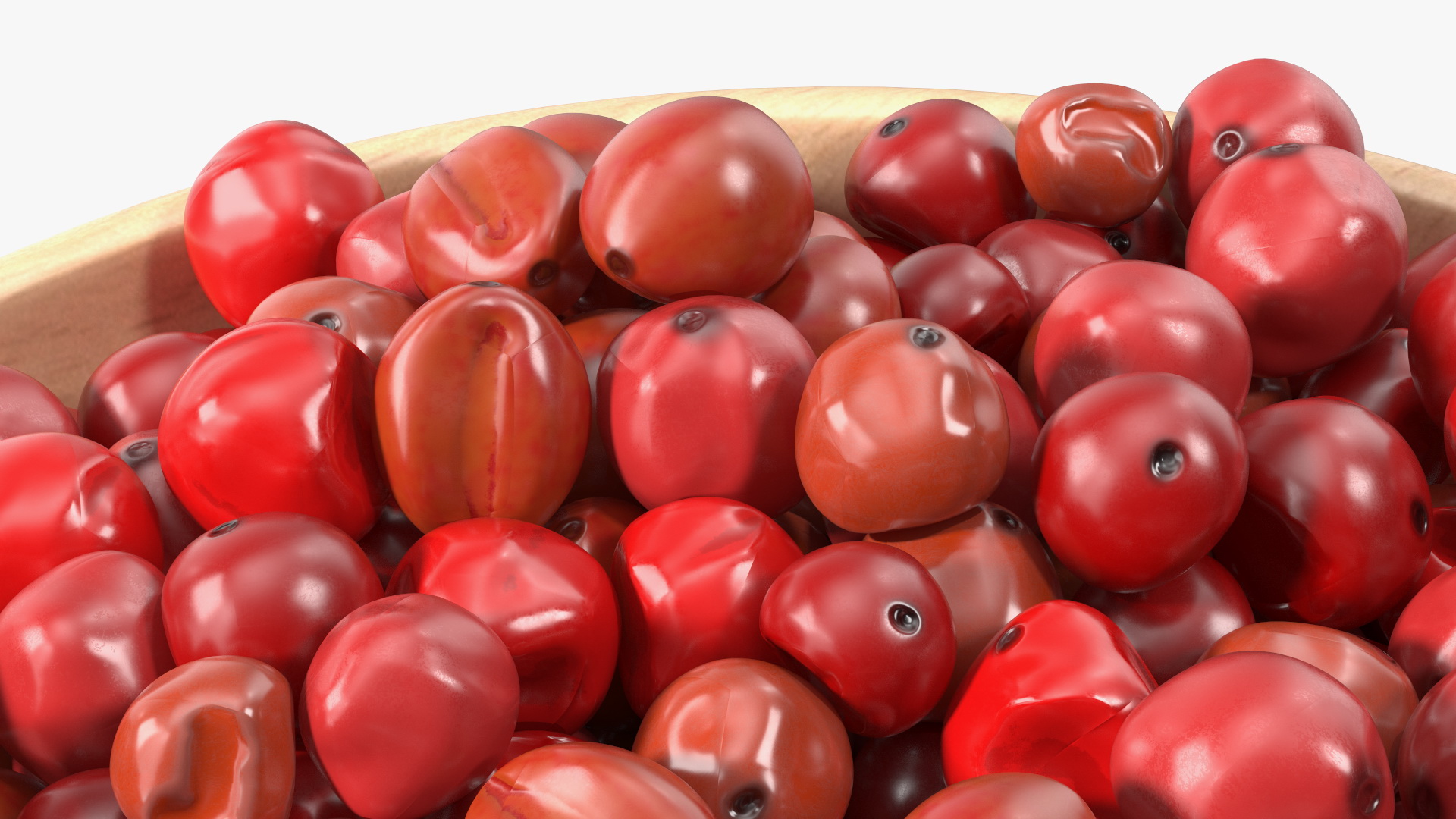 3D model Red Dried Peppercorn in Wooden Bowl