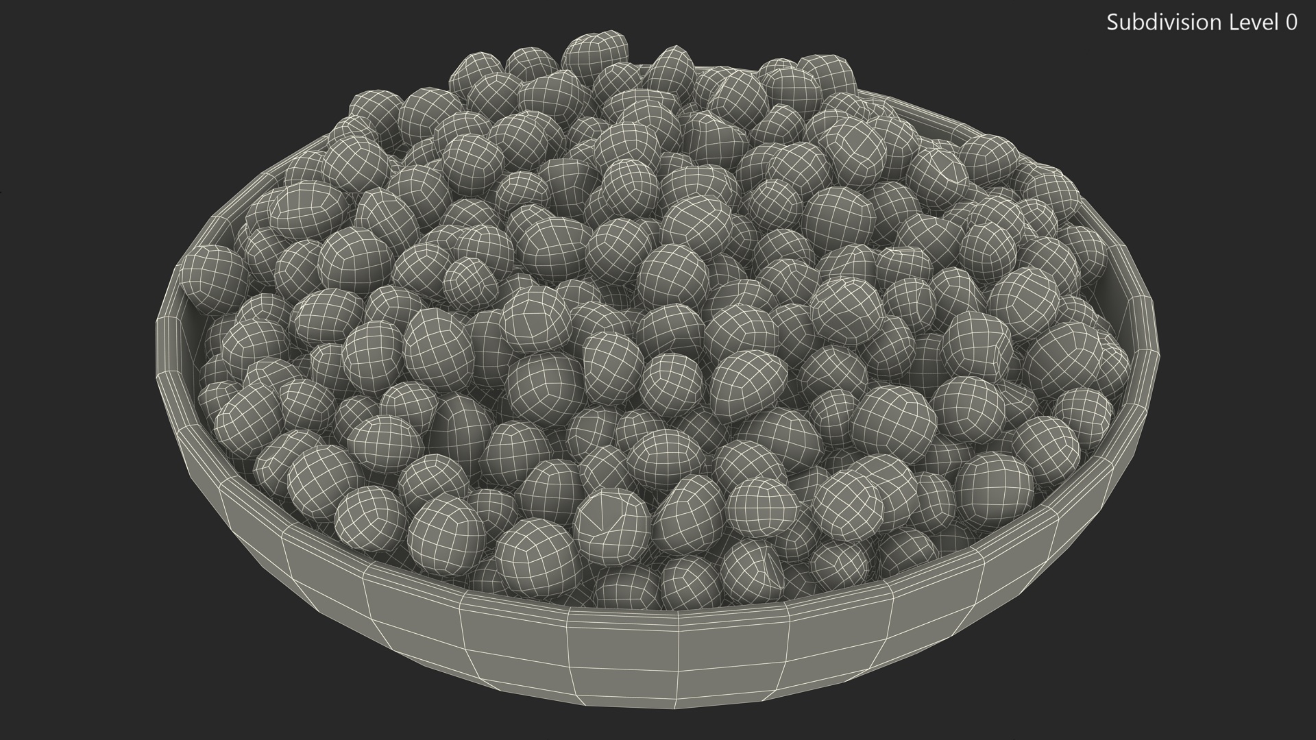 3D model Red Dried Peppercorn in Wooden Bowl