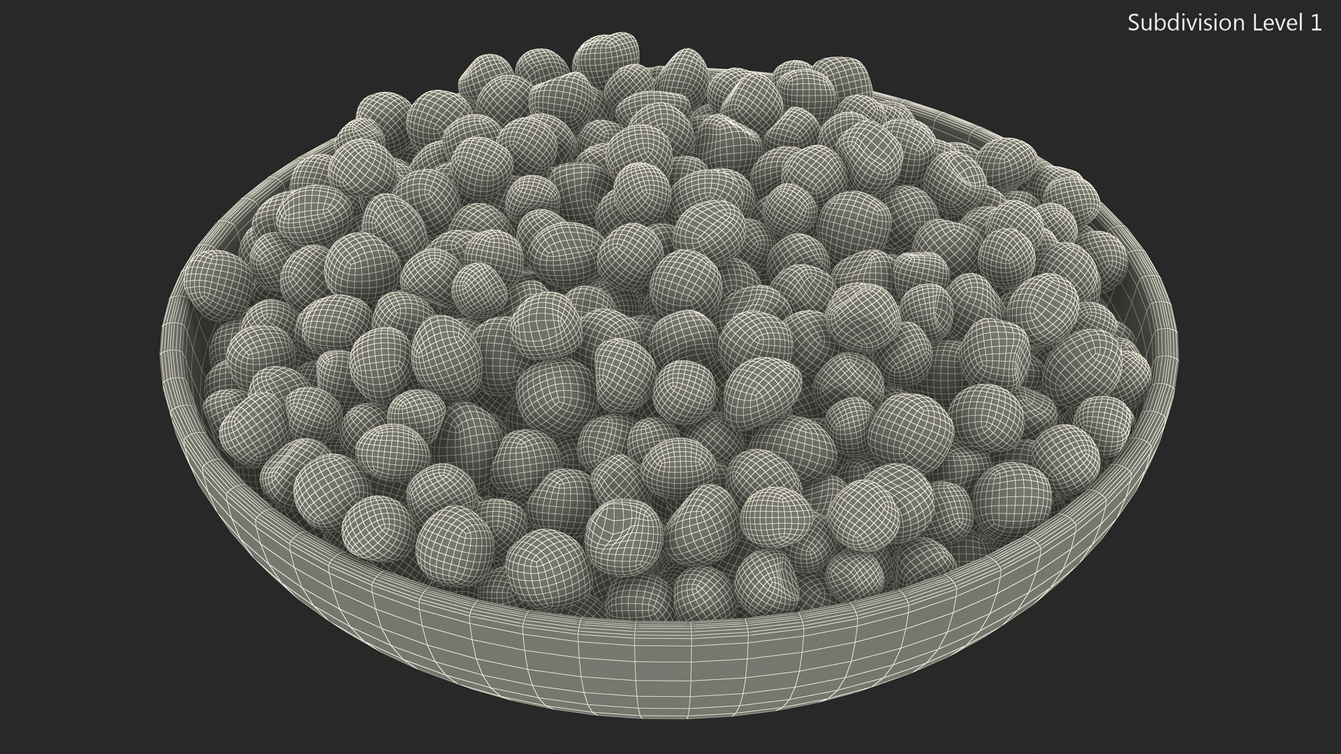 3D model Red Dried Peppercorn in Wooden Bowl
