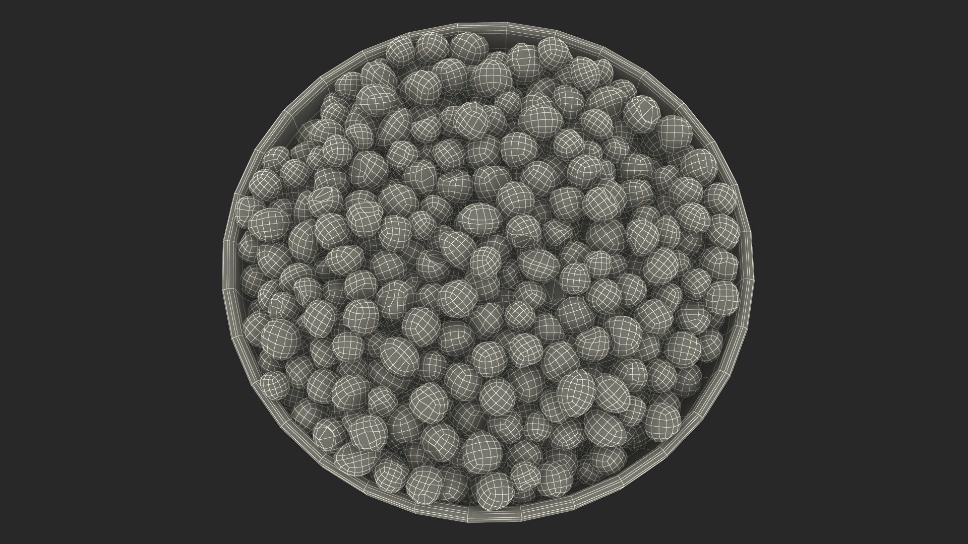 3D model Red Dried Peppercorn in Wooden Bowl