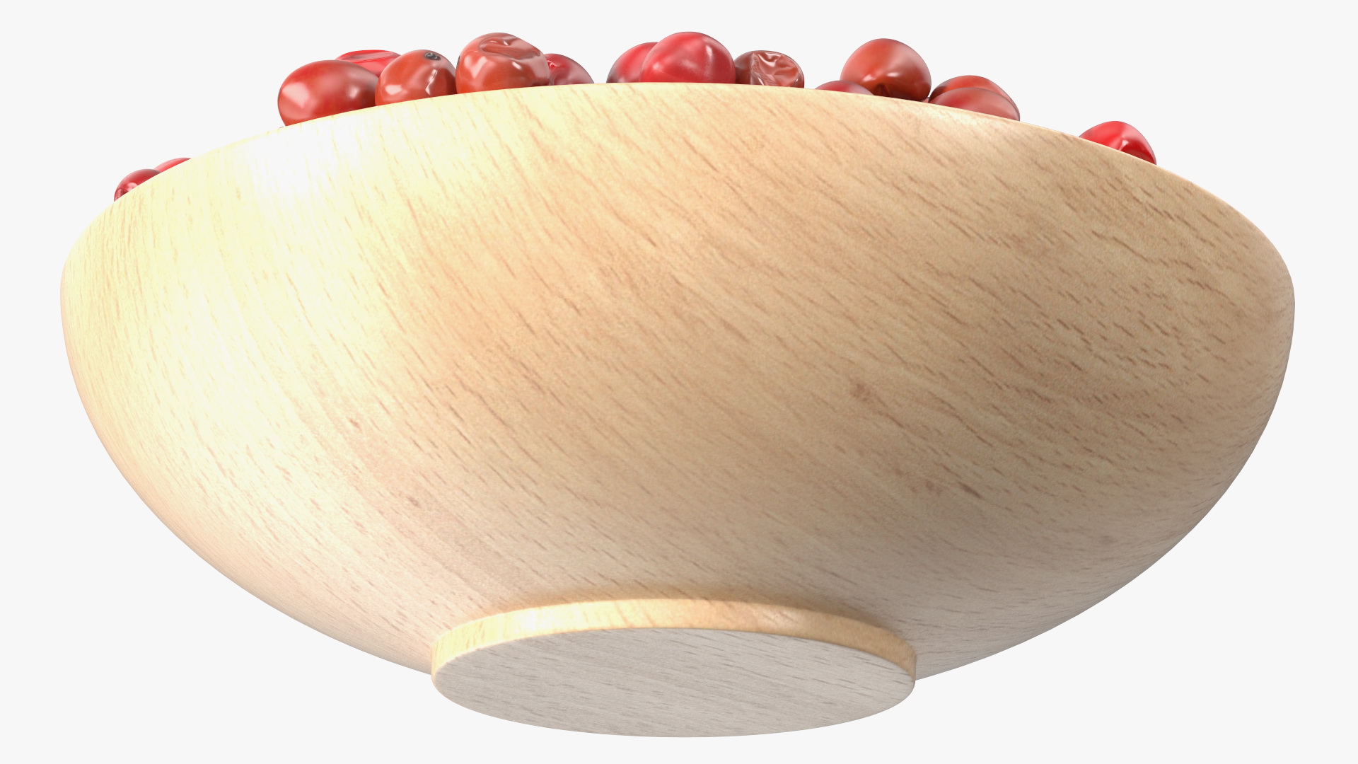 3D model Red Dried Peppercorn in Wooden Bowl