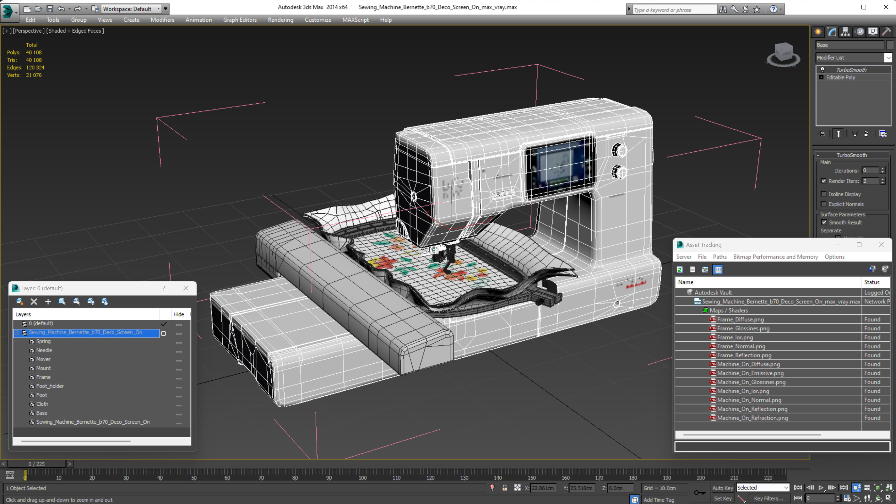 Sewing Machine Bernette b70 Deco Screen On 3D