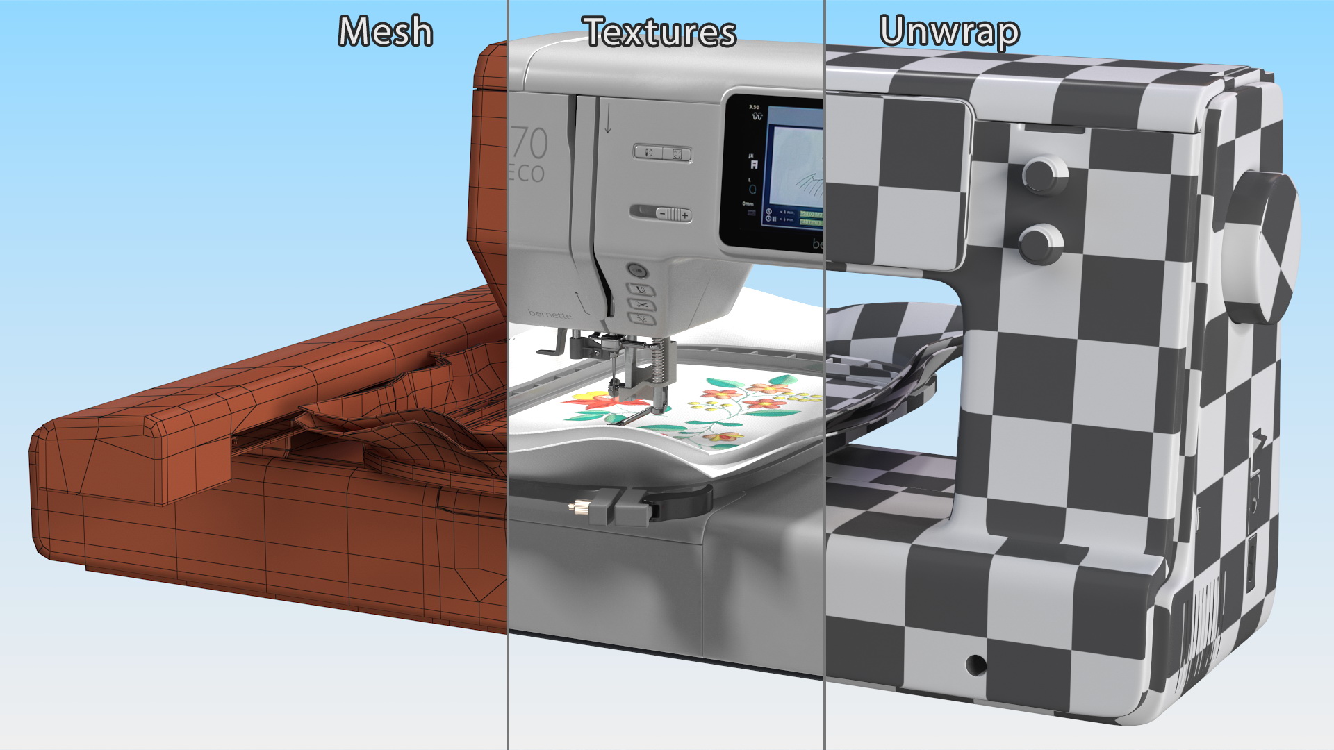 Sewing Machine Bernette b70 Deco Screen On 3D