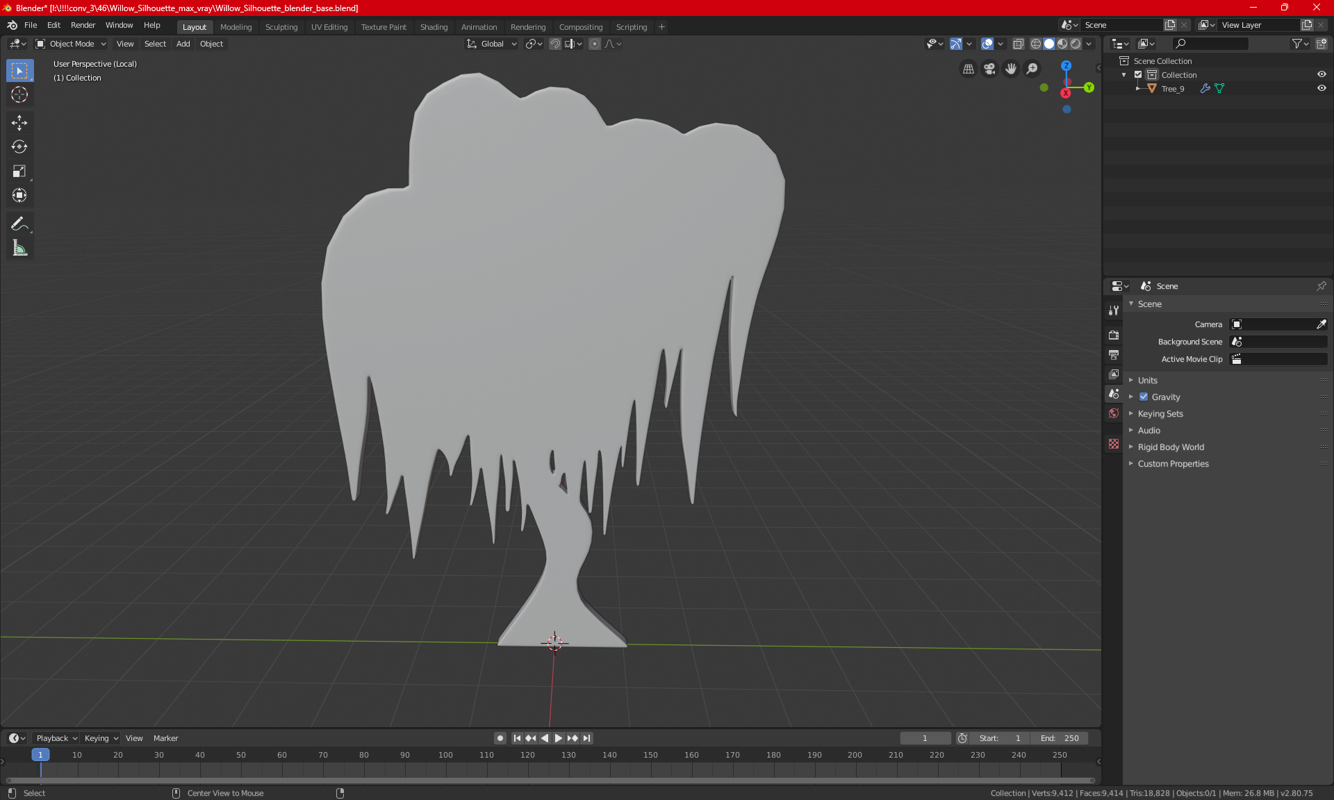 Willow Silhouette 3D