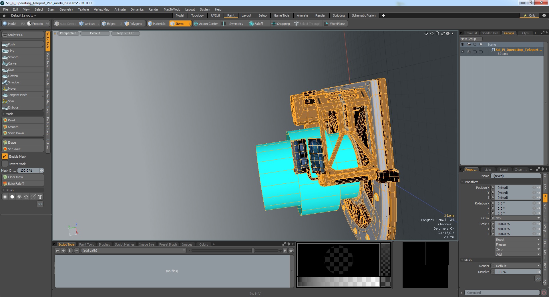 Sci Fi Operating Teleport Pad 3D model