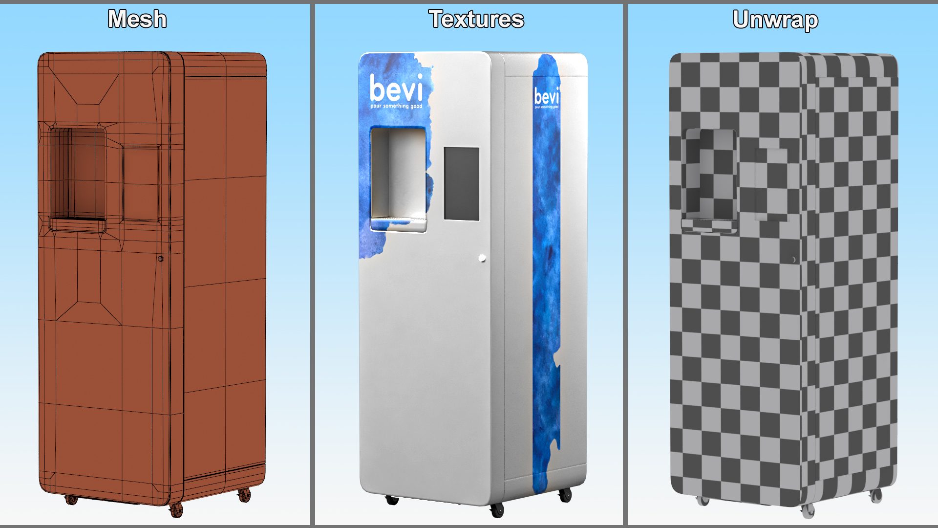 3D model Quench Bevi Freestanding Water Dispenser Off State