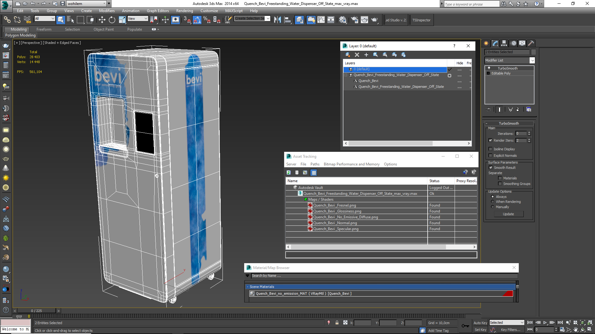 3D model Quench Bevi Freestanding Water Dispenser Off State
