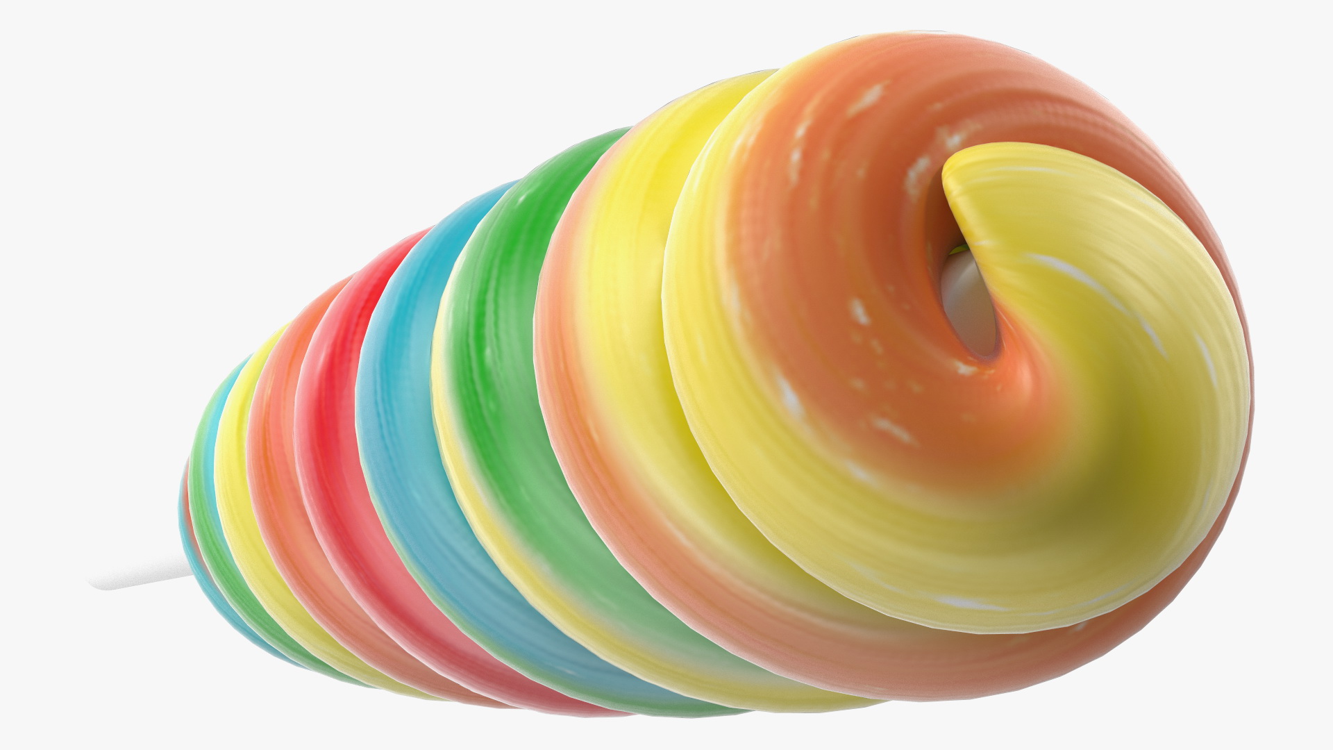 Multi Colored Lollipop Twist Candy 3D model