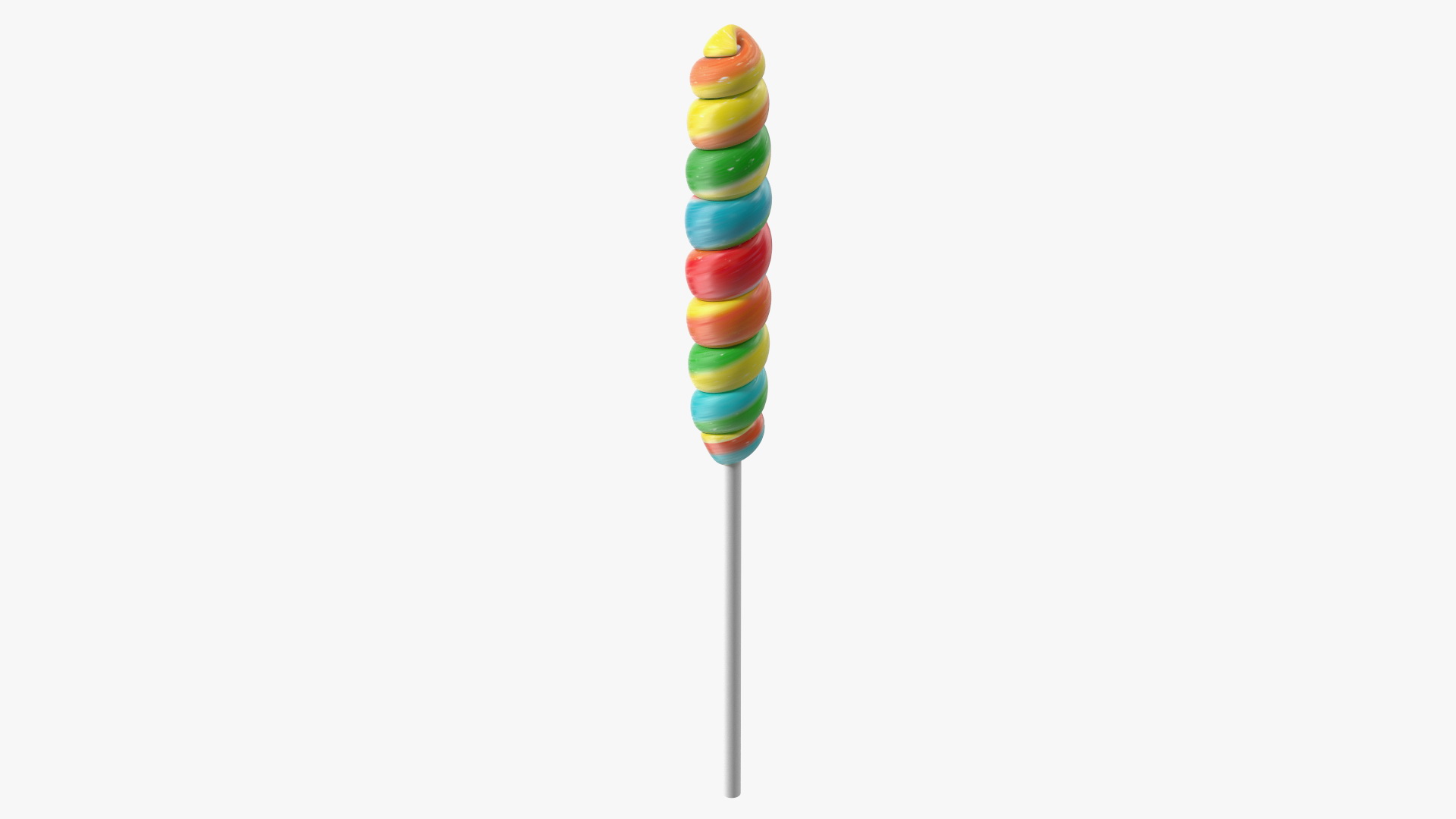 Multi Colored Lollipop Twist Candy 3D model