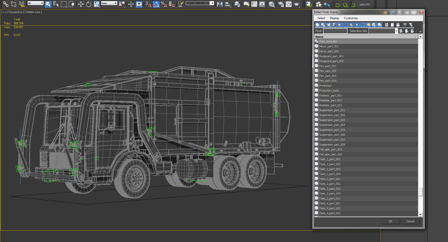 3D Trash Truck Generic Rigged