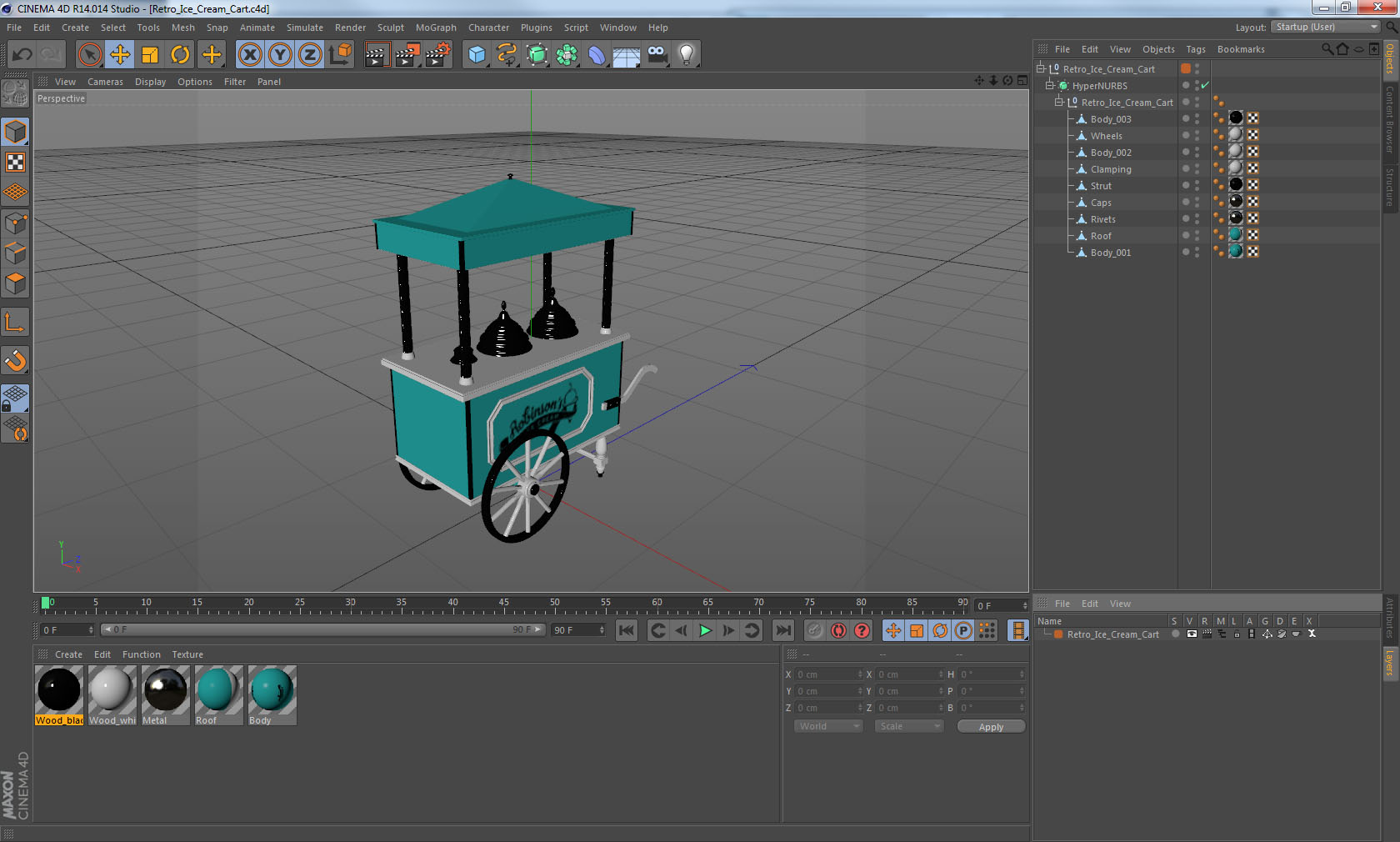 3D model Retro Ice Cream Cart