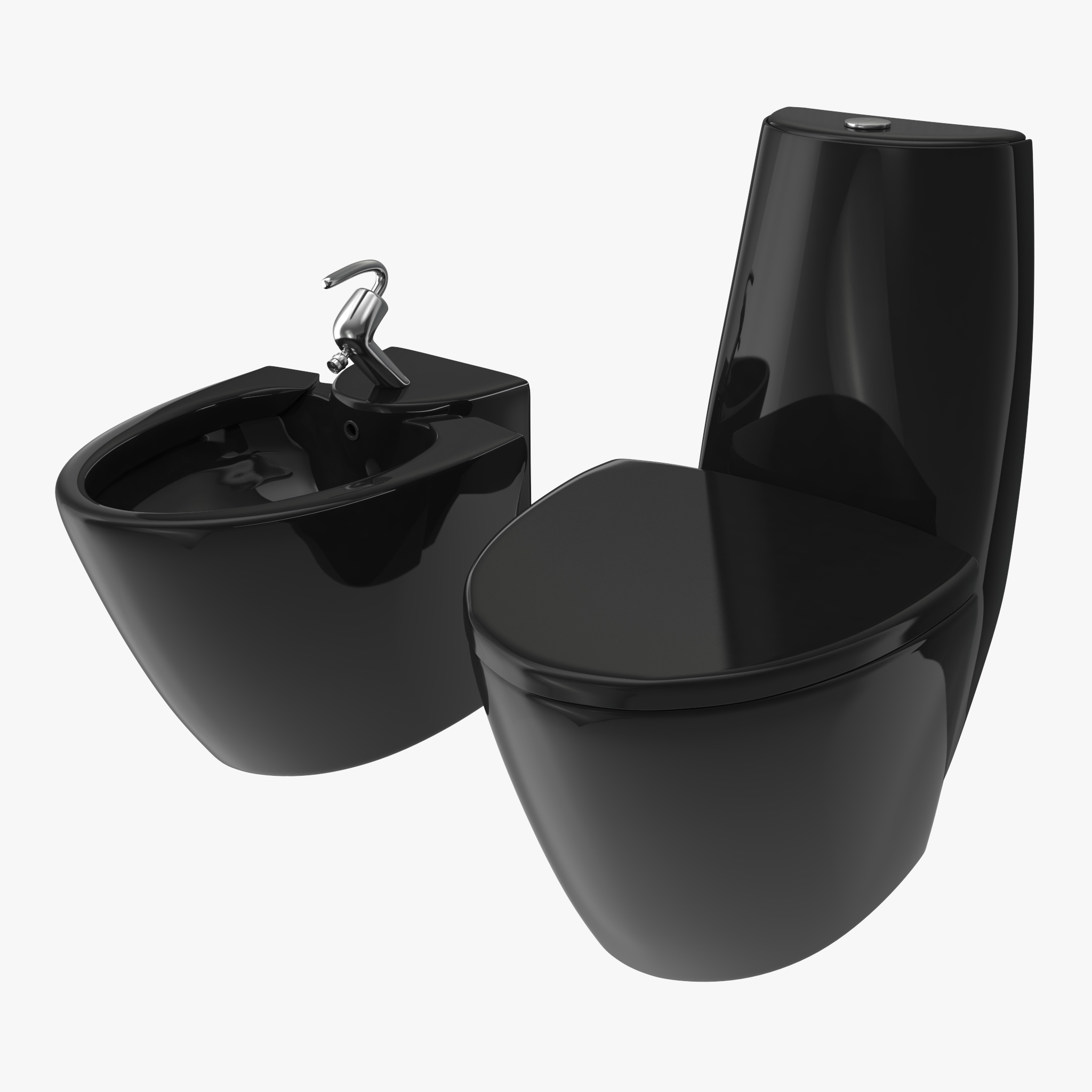 One Piece Toilet And Bidet Black, view 3