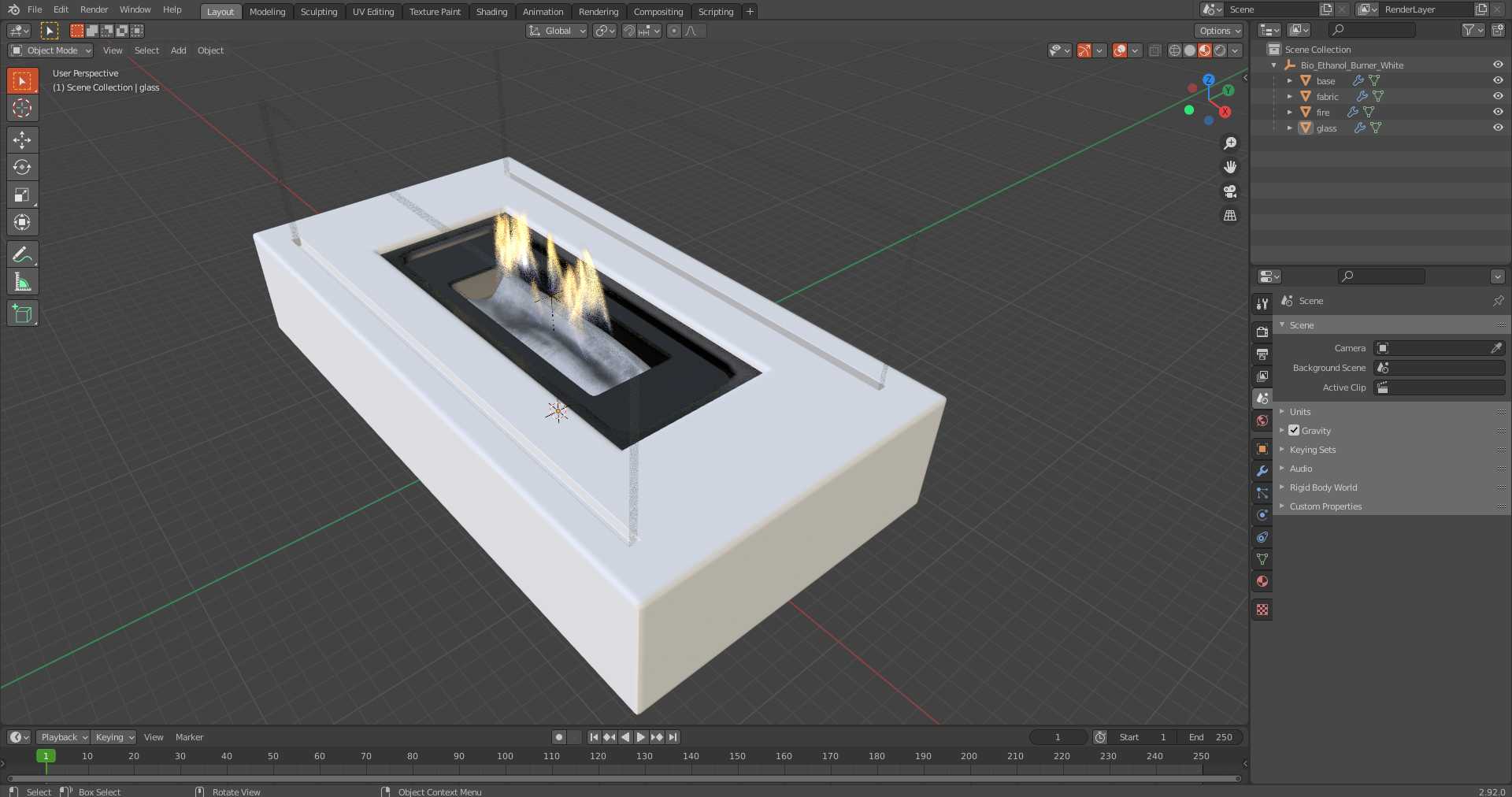Bio Ethanol Burner White 3D model