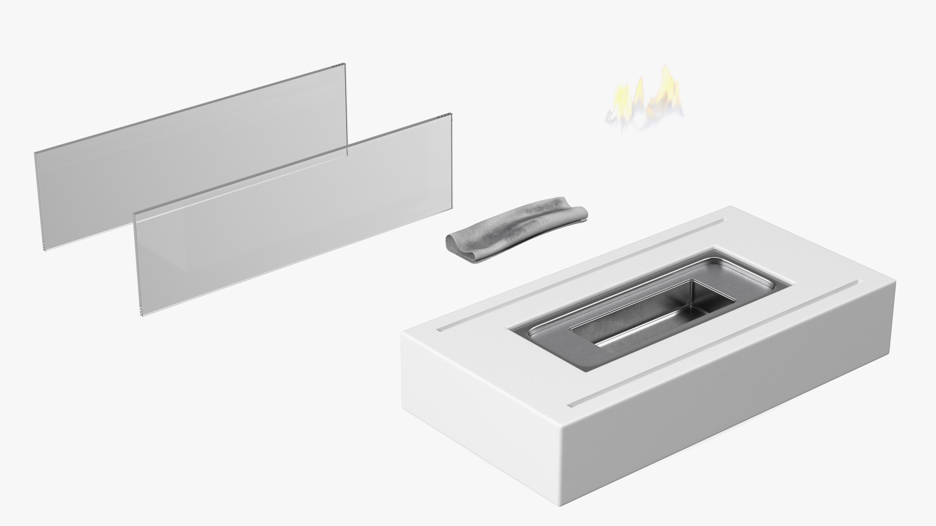 Bio Ethanol Burner White 3D model